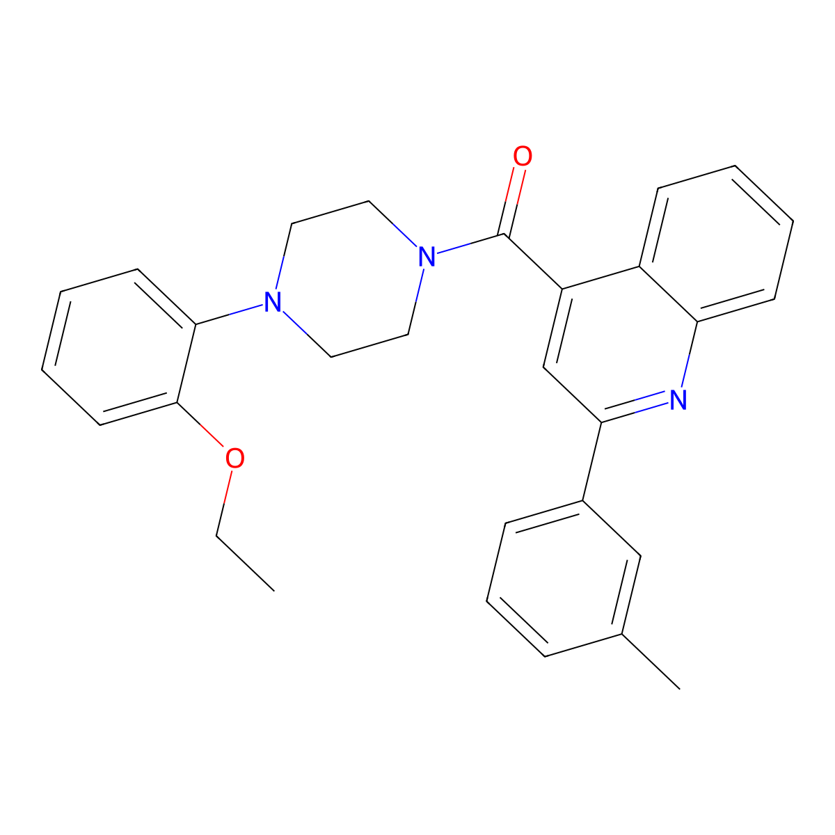 [4-(2-Ethoxyphenyl)piperazin-1-yl]-[2-(3-methylphenyl)quinolin-4-yl]methanone molecular structure, CAS 389079-93-0
