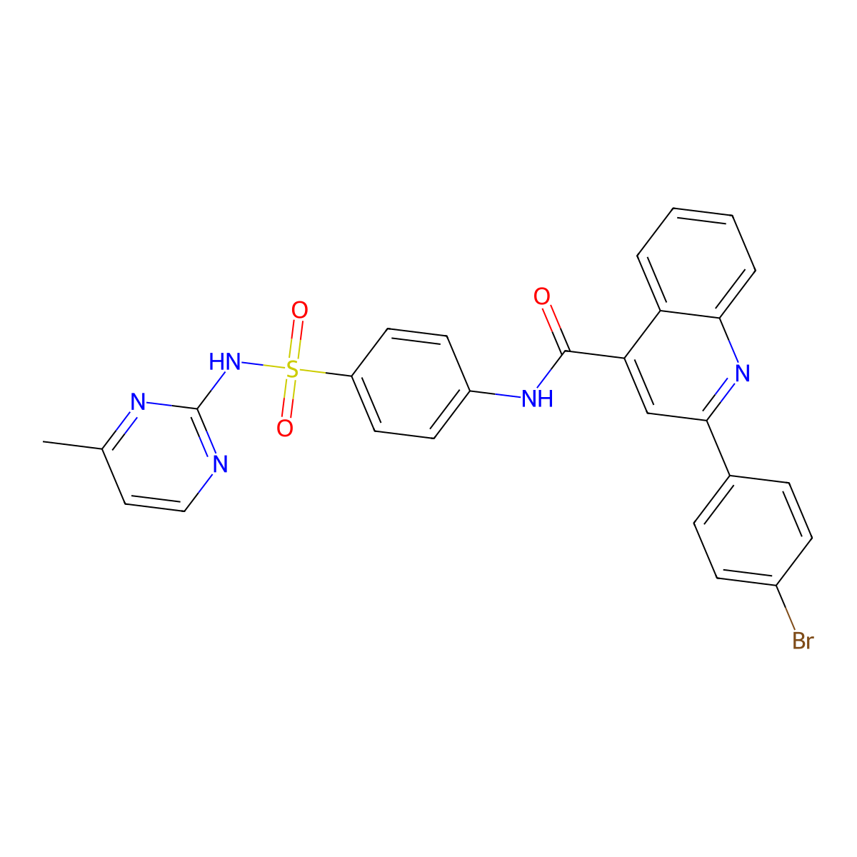 2-(4-bromophenyl)-N-[4-[(4-methylpyrimidin-2-yl)sulfamoyl]phenyl]quinoline-4-carboxamide molecular structure, CAS 389080-10-8