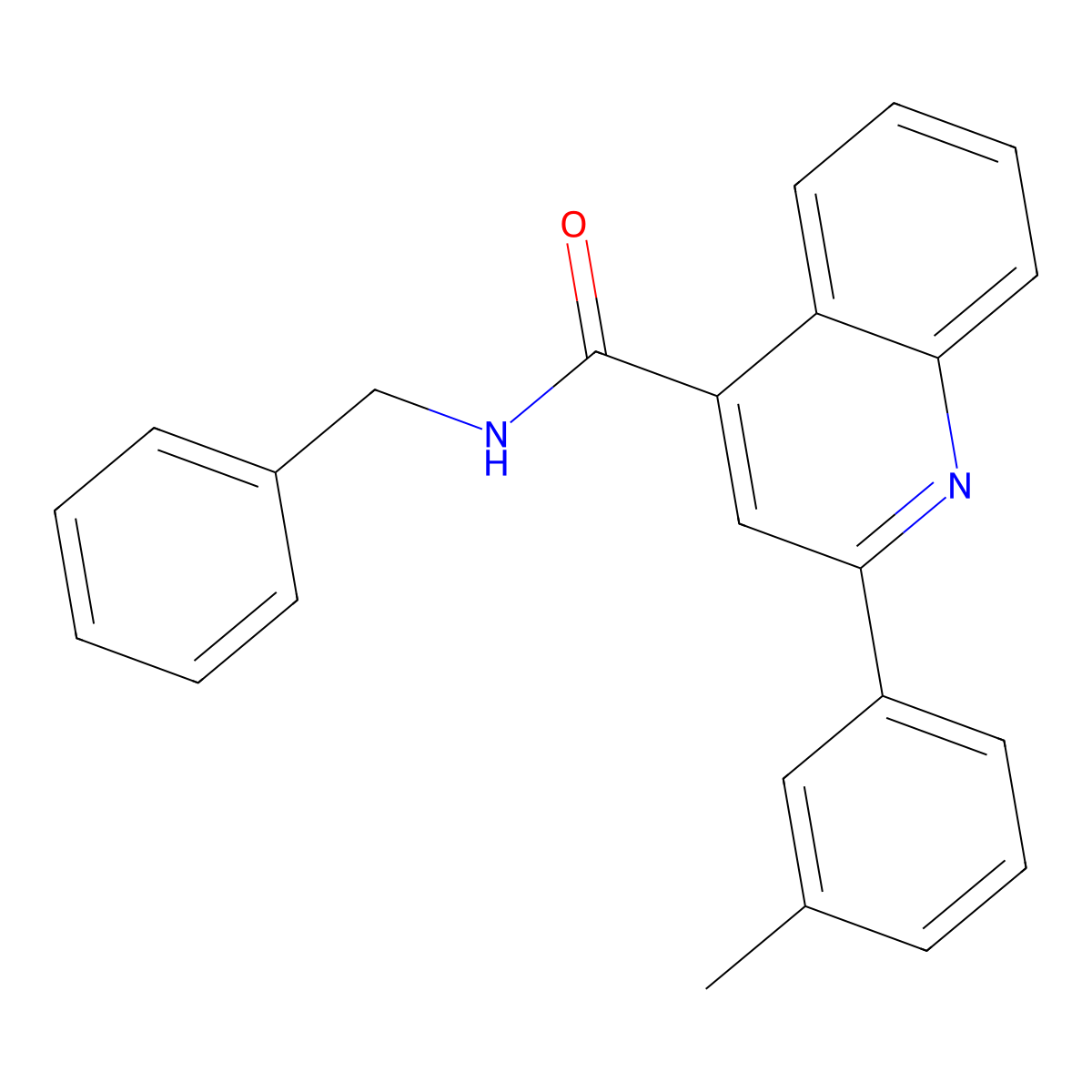 N-benzyl-2-(3-methylphenyl)quinoline-4-carboxamide molecular structure, CAS 389080-43-7