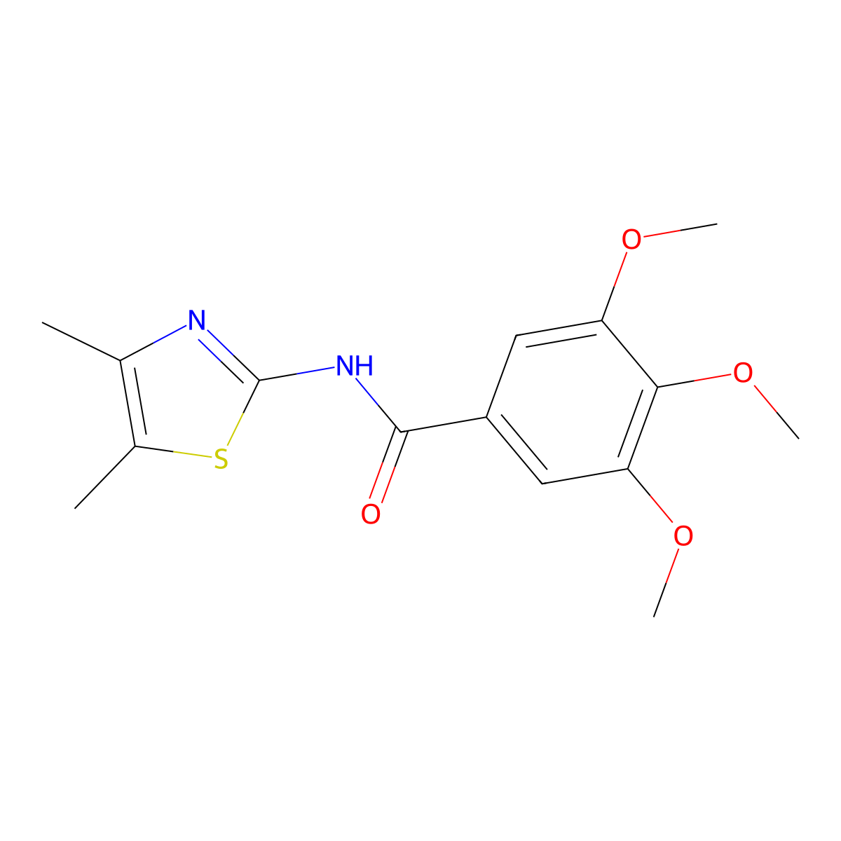 N-(4,5-dimethyl-1,3-thiazol-2-yl)-3,4,5-trimethoxybenzamide molecular structure, CAS 389080-45-9
