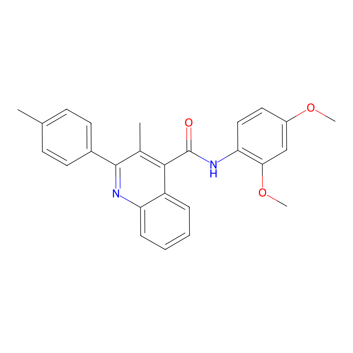 N-(2,4-dimethoxyphenyl)-3-methyl-2-(4-methylphenyl)quinoline-4-carboxamide molecular structure, CAS 389080-77-7