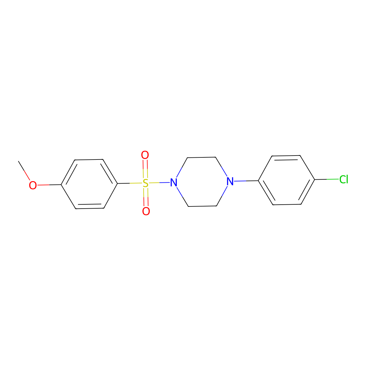 1-(4-Chlorophenyl)-4-[(4-methoxyphenyl)sulfonyl]piperazine molecular structure, CAS 389080-98-2
