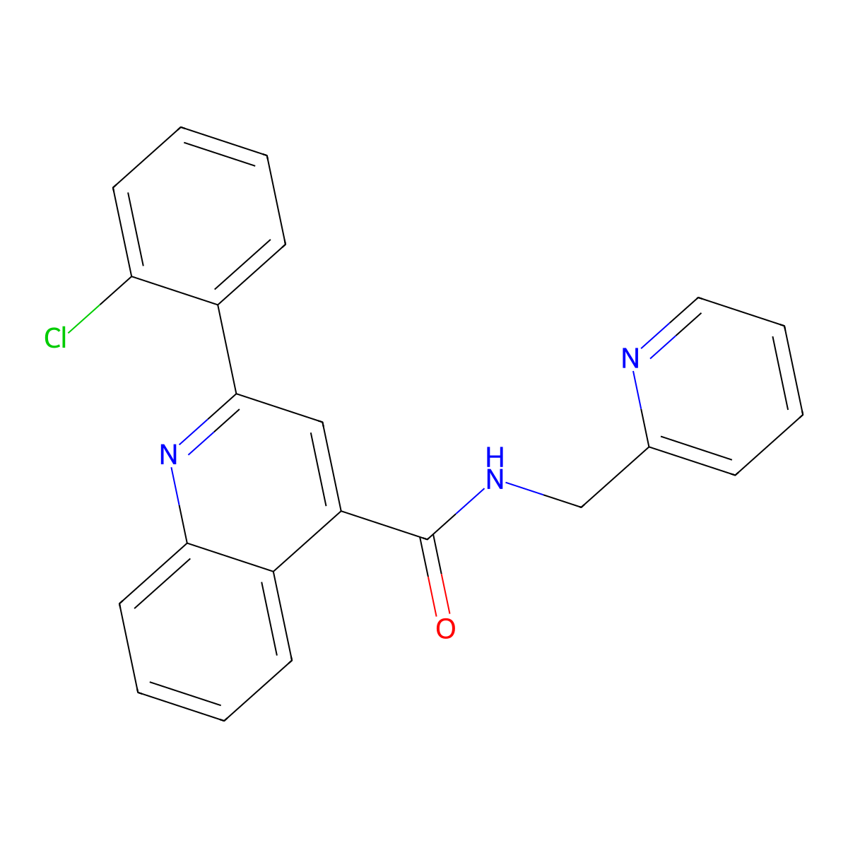 2-(2-chlorophenyl)-N-(2-pyridinylmethyl)-4-quinolinecarboxamide molecular structure, CAS 389081-07-6