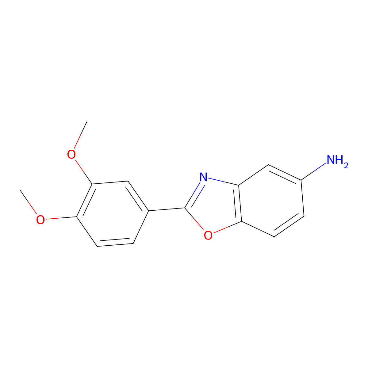 2-(3,4-Dimethoxyphenyl)-1,3-benzoxazol-5-amine molecular structure, CAS 389081-33-8