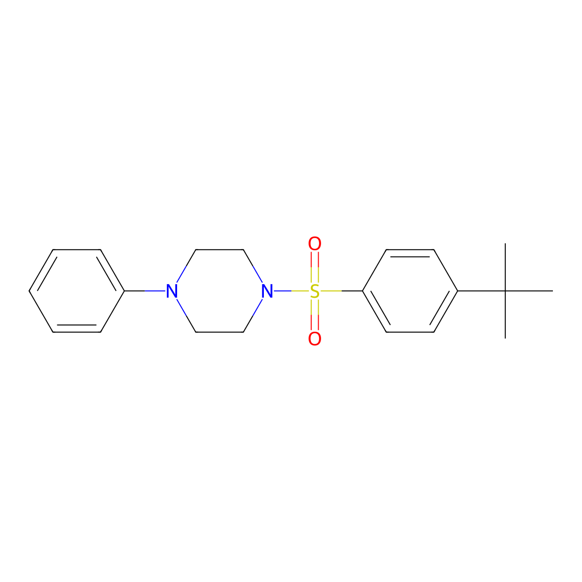 1-(4-Tert-butylbenzenesulfonyl)-4-phenylpiperazine molecular structure, CAS 389083-68-5