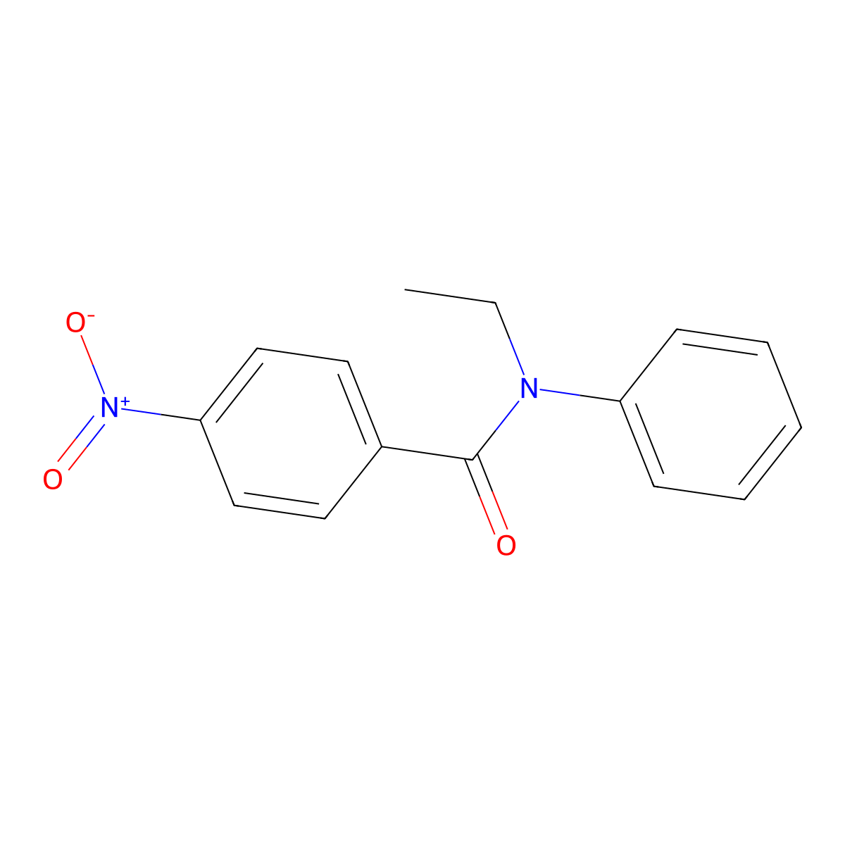 N-ethyl-4-nitro-N-phenylbenzamide molecular structure, CAS 38909-96-5