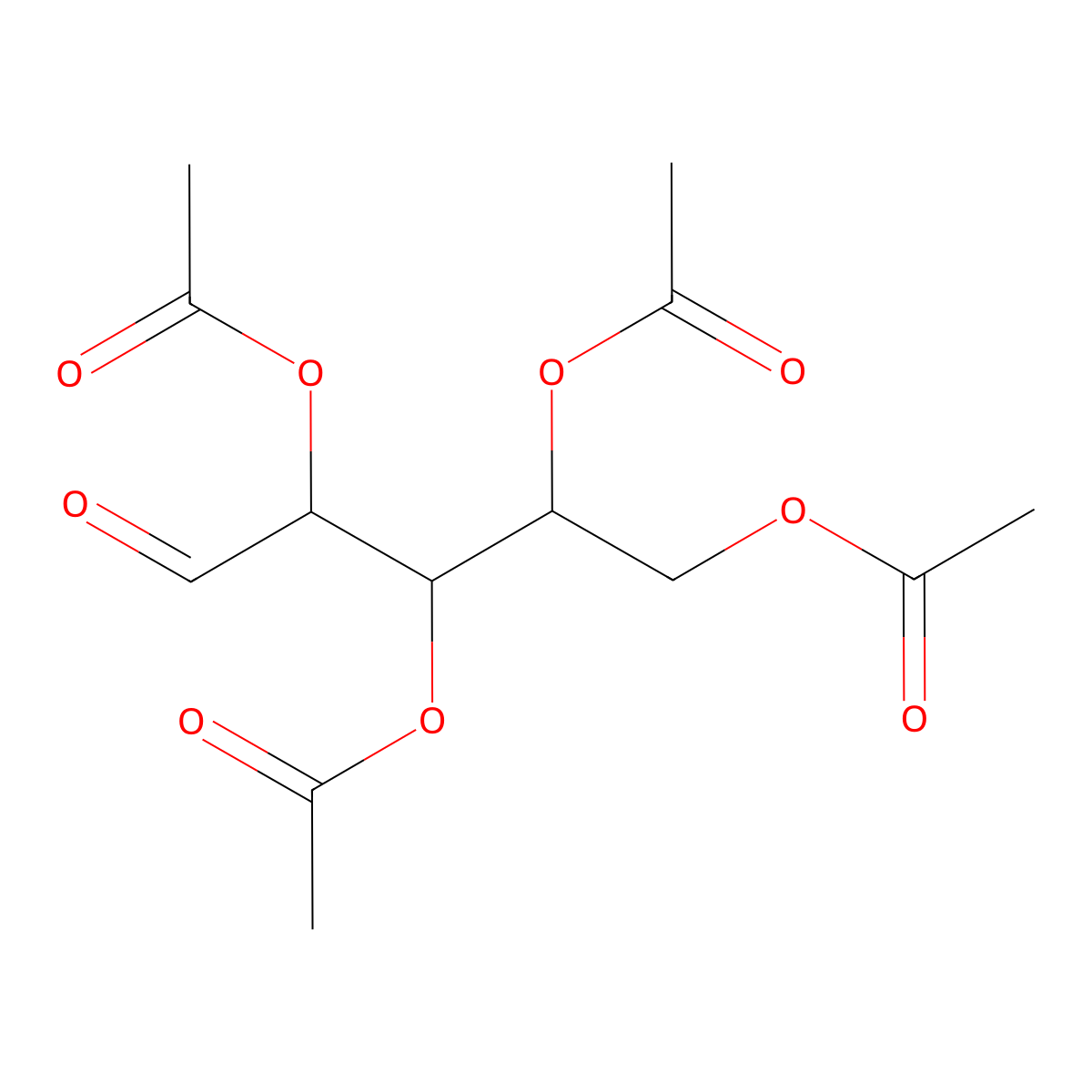 D-Arabinose, 2,3,4,5-tetraacetate molecular structure, CAS 3891-58-5