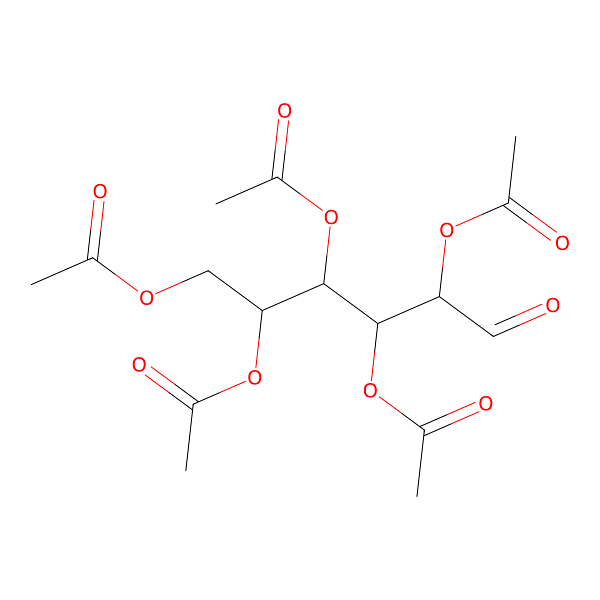 2,3,4,5,6-Penta-O-acetyl-D-glucose molecular structure, CAS 3891-59-6