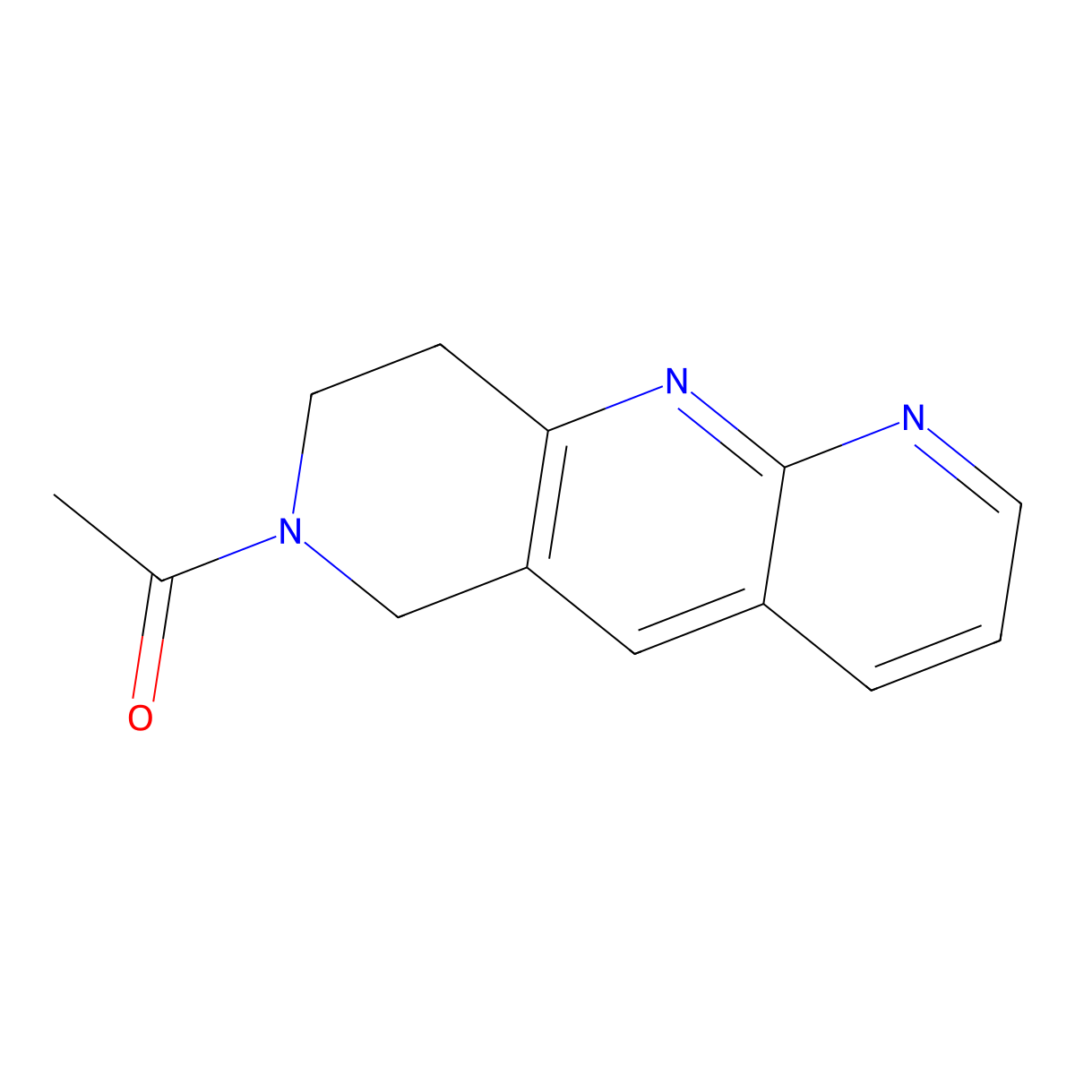 1-(8,9-dihydro-6H-pyrido[4,3-b][1,8]naphthyridin-7-yl)ethanone molecular structure, CAS 389117-38-8