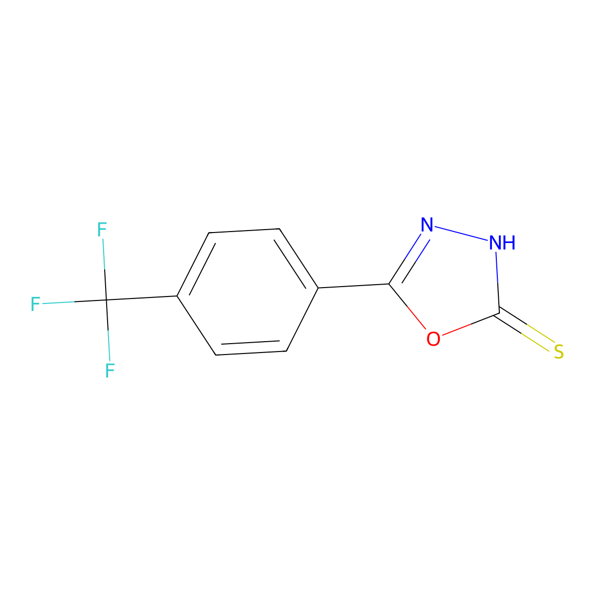 5-[4-(Trifluoromethyl)phenyl]-1,3,4-oxadiazole-2-thiol molecular structure, CAS 389120-03-0