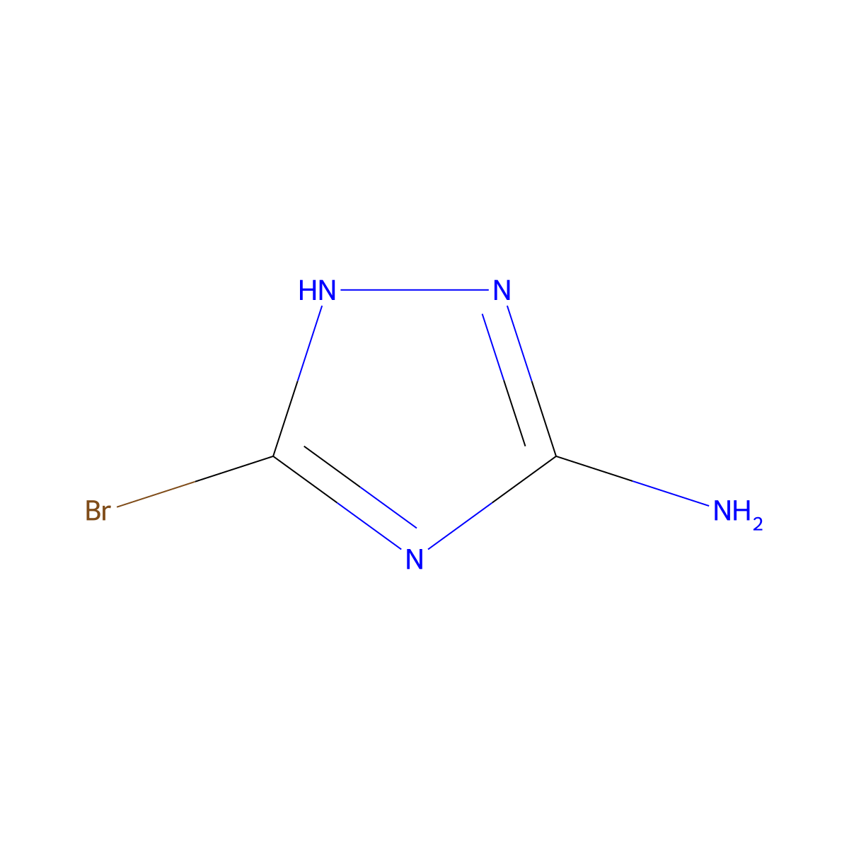 3-bromo-1H-1,2,4-triazol-5-amine molecular structure, CAS 389122-08-1