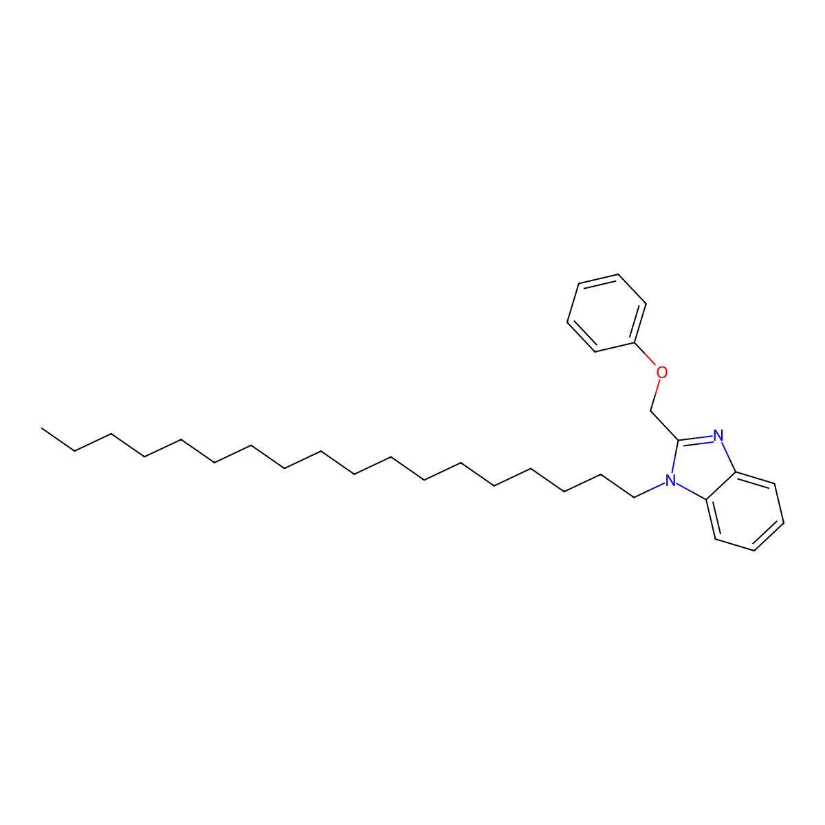 1-octadecyl-2-(phenoxymethyl)-1H-benzimidazole molecular structure, CAS 389127-18-8