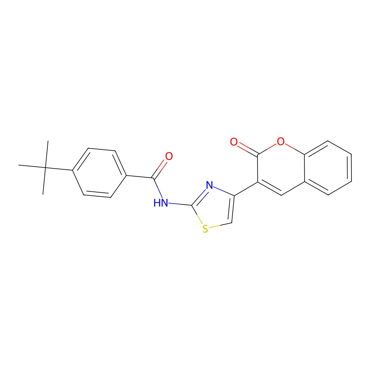 4-(tert-butyl)-N-(4-(2-oxo-2H-chromen-3-yl)thiazol-2-yl)benzamide molecular structure, CAS 389127-25-7