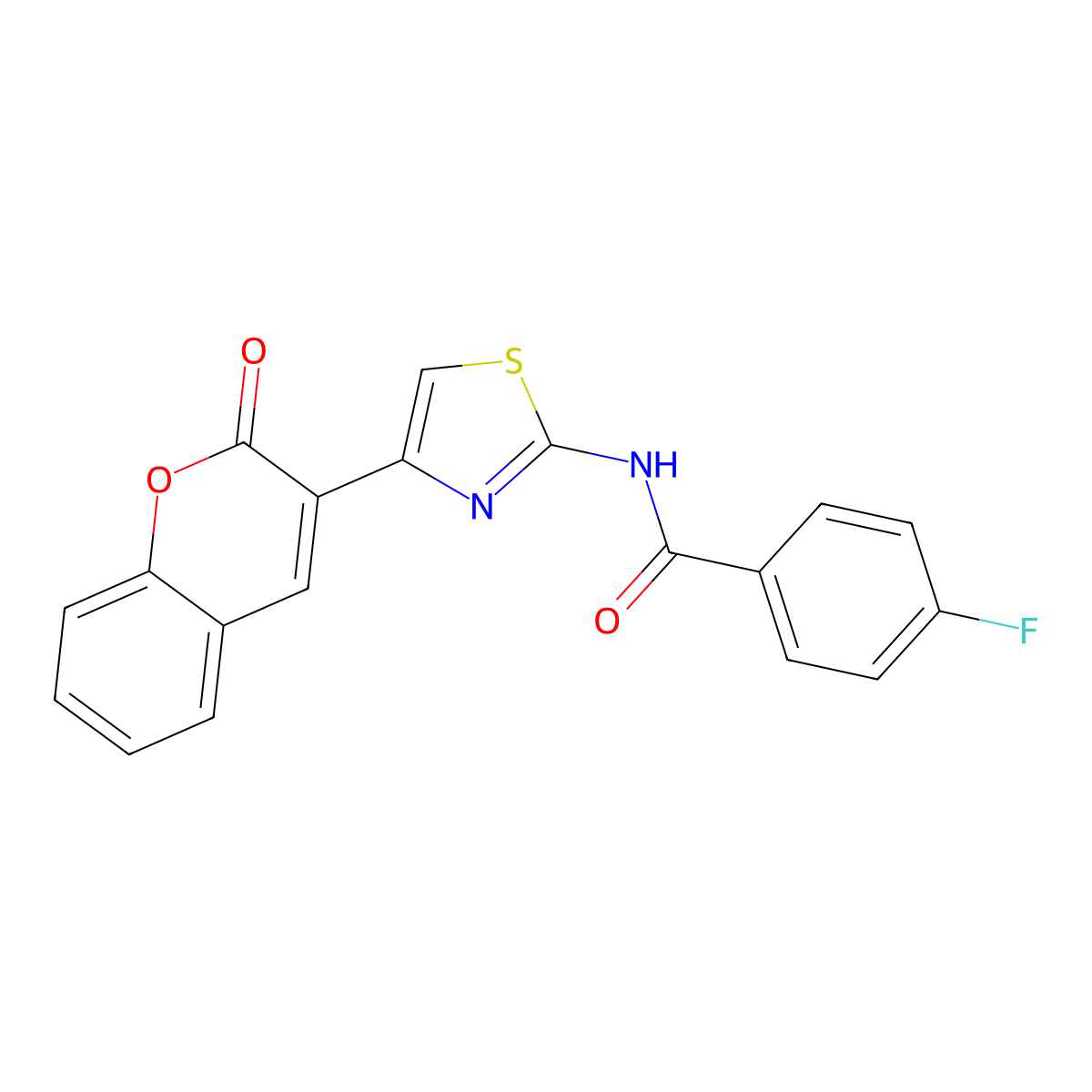 4-fluoro-N-[4-(2-oxochromen-3-yl)-1,3-thiazol-2-yl]benzamide molecular structure, CAS 389127-26-8