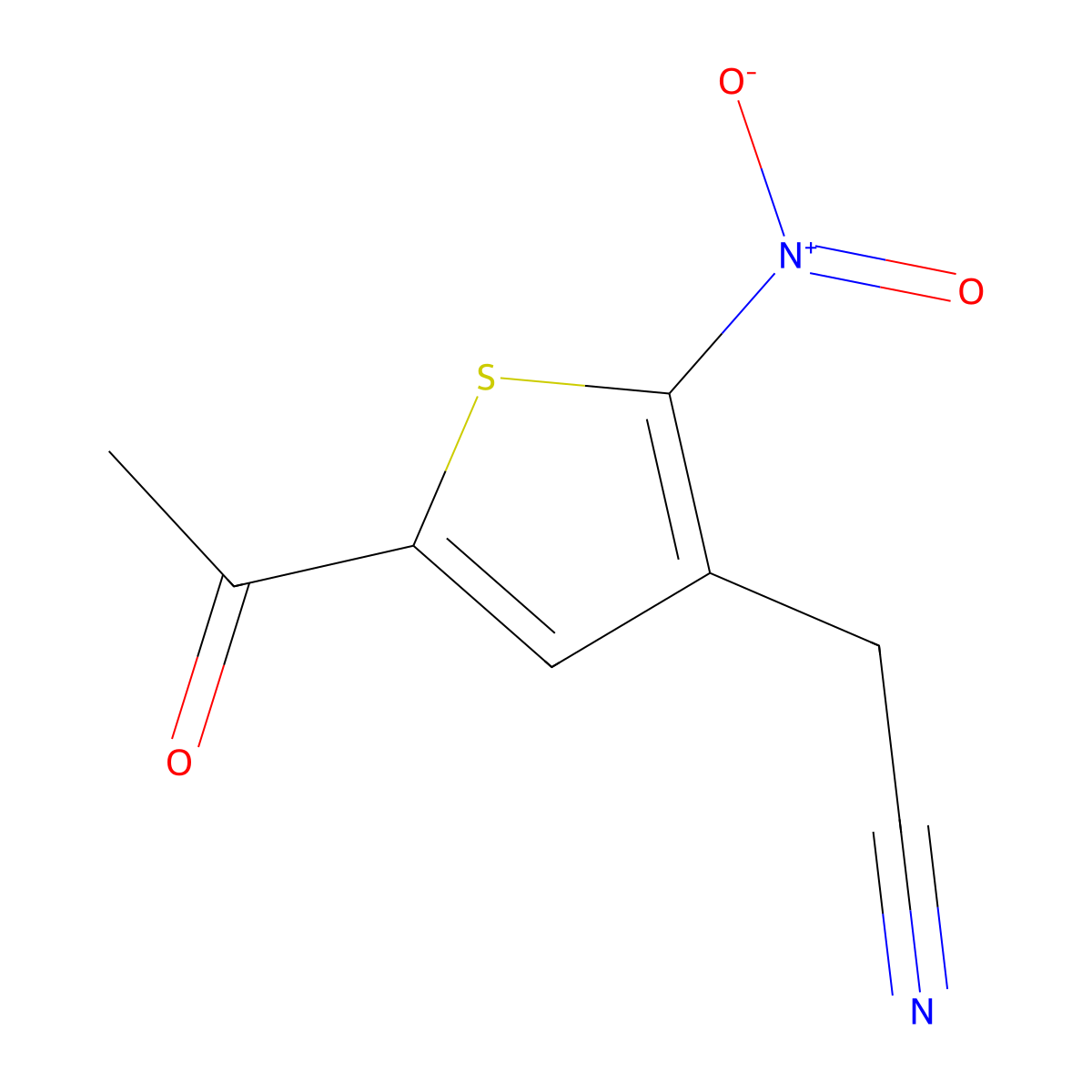 2-(5-Acetyl-2-nitrothiophen-3-yl)acetonitrile molecular structure, CAS 389138-34-5