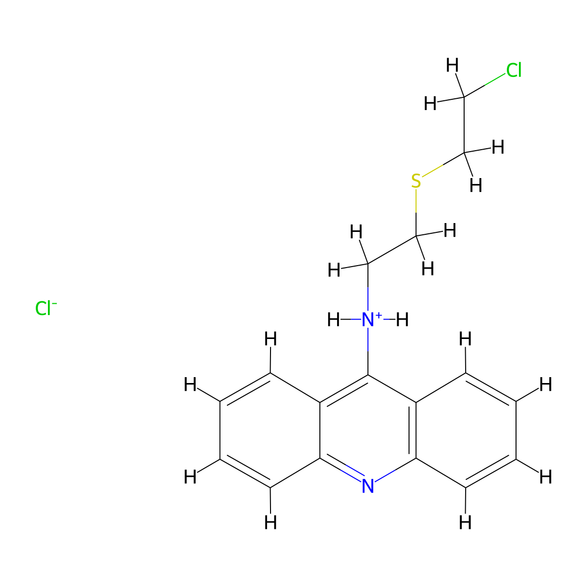 9-Acridinamine, N-(2-((2-chloroethyl)thio)ethyl)-, hydrochloride molecular structure, CAS 38914-98-6