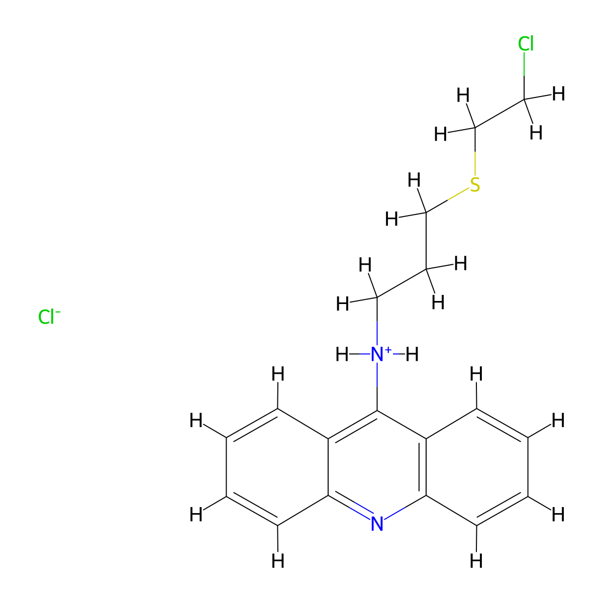 9-Acridinamine, N-(3-((2-chloroethyl)thio)propyl)-, hydrochloride molecular structure, CAS 38914-99-7