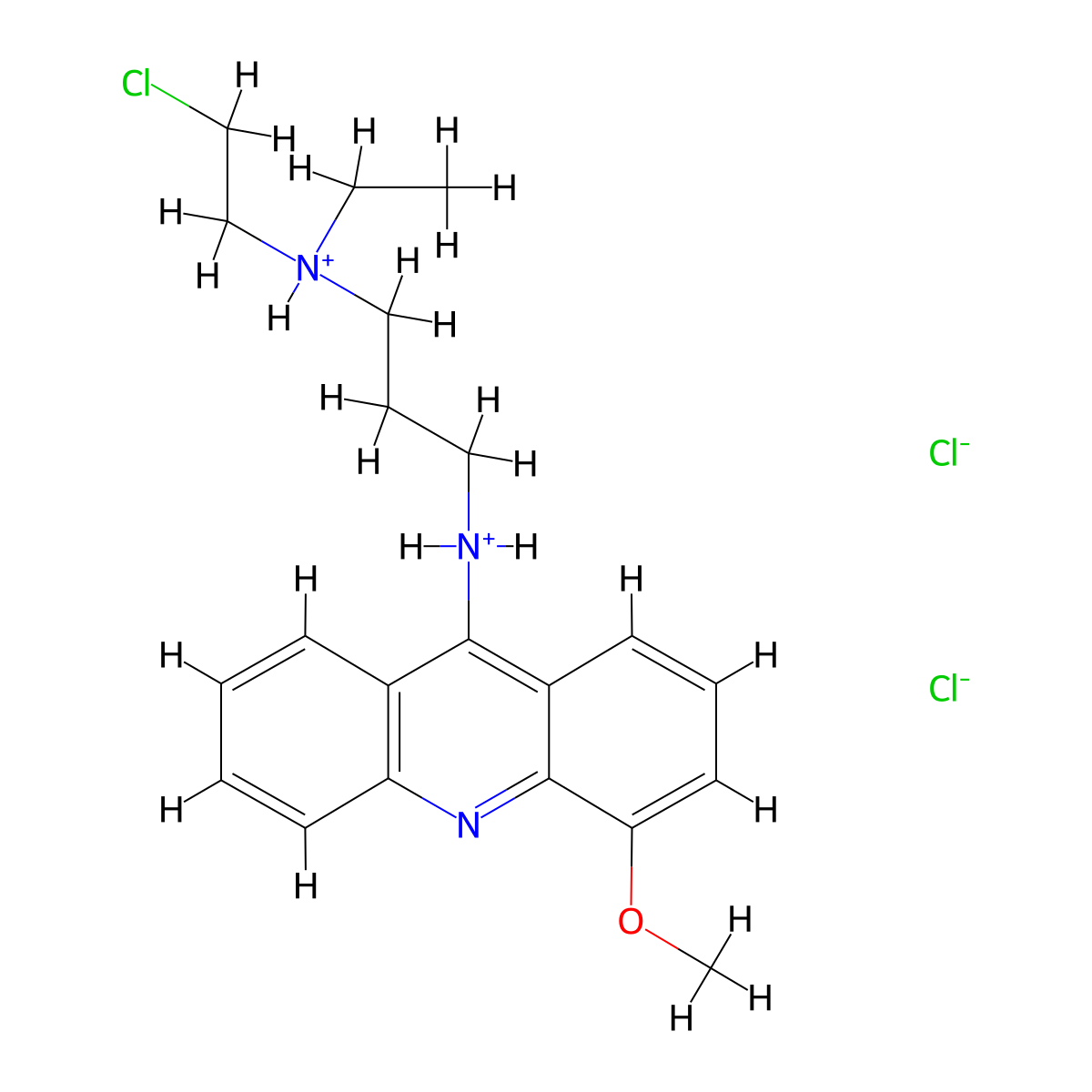 Acridine, 9-(3-(N-(2-chloroethyl)-N-ethylamino)propylamino)-4-methoxy-, dihydrochloride molecular structure, CAS 38915-14-9