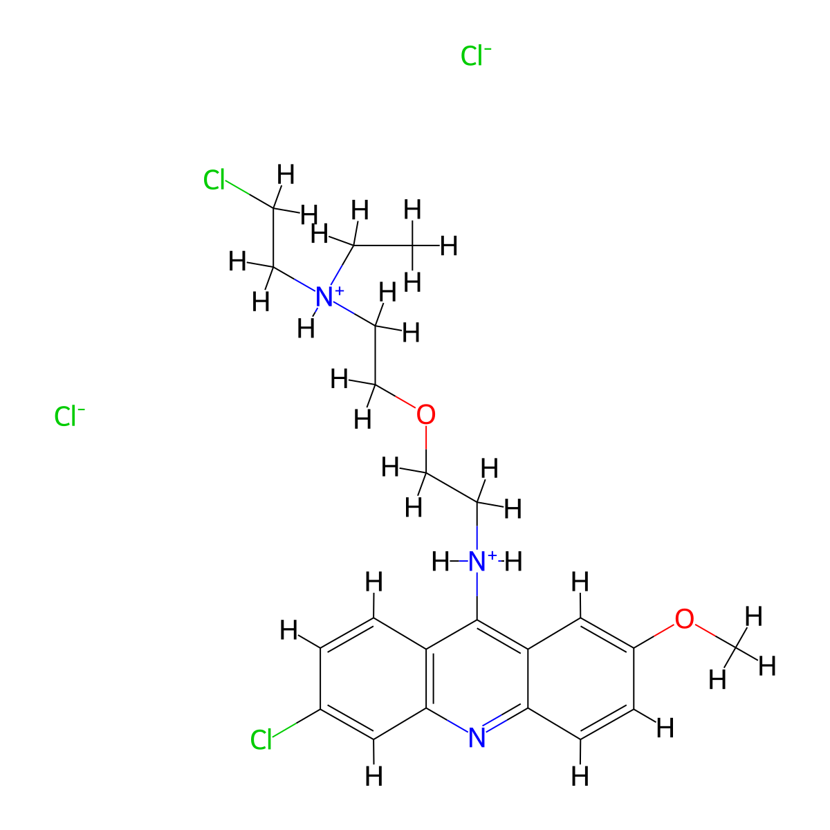 9-Acridinamine, 6-chloro-N-(2-(2-((2-chloroethyl)ethylamino)ethoxy)ethyl)-2-methoxy-, dihydrochloride molecular structure, CAS 38915-23-0