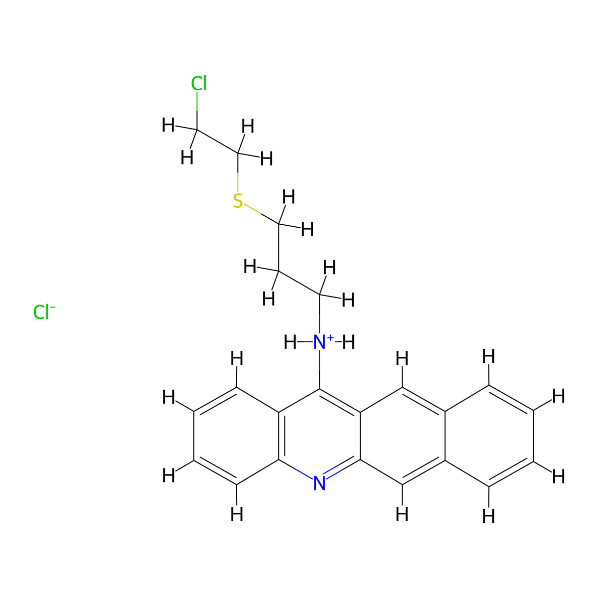 Benz(b)acridin-12-amine, N-(3-((2-chloroethyl)thio)propyl)-, hydrochloride molecular structure, CAS 38915-56-9