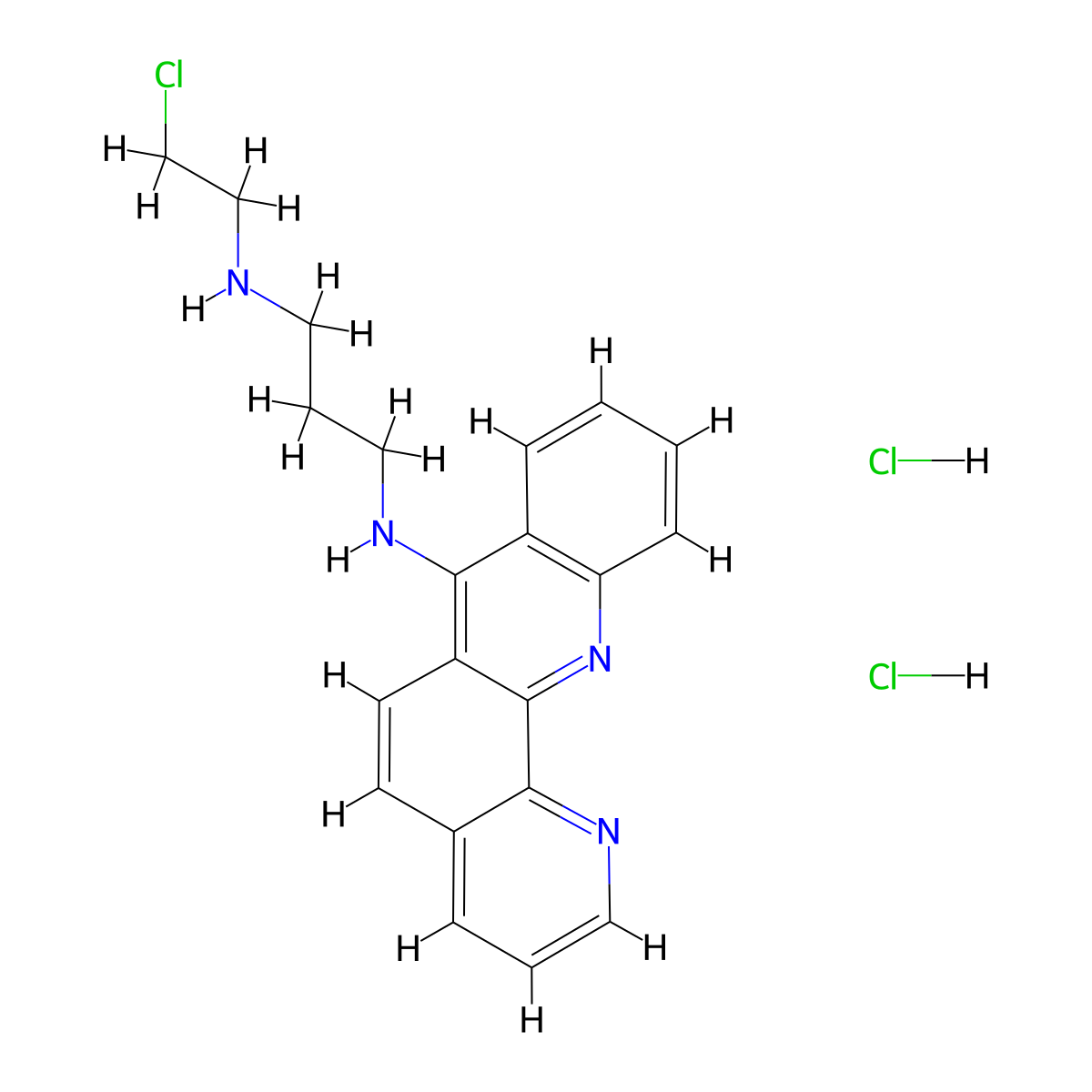 1,3-Propanediamine, N-benzo(b)(1,10)phenanthrolin-7-yl-N'-(2-chloroethyl)-, dihydrochloride molecular structure, CAS 38915-58-1
