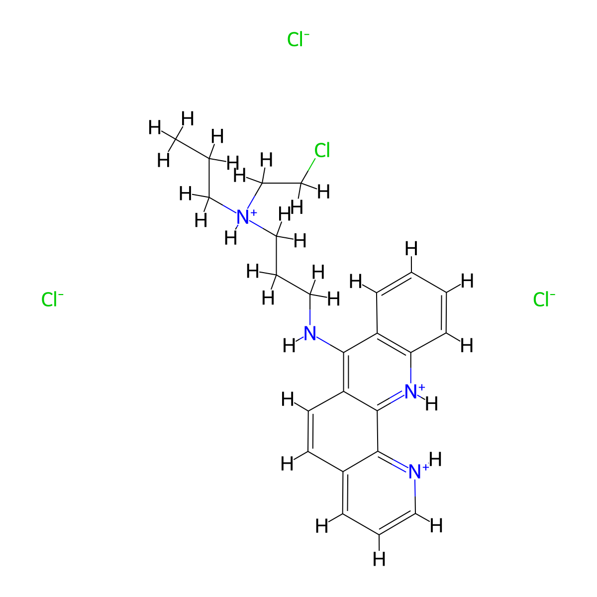 Benzo(b)(1,10)phenanthroline, 7-(3-(N-(2-chloroethyl)-N-propylamino)propylamino)-, trihydrochloride molecular structure, CAS 38915-59-2