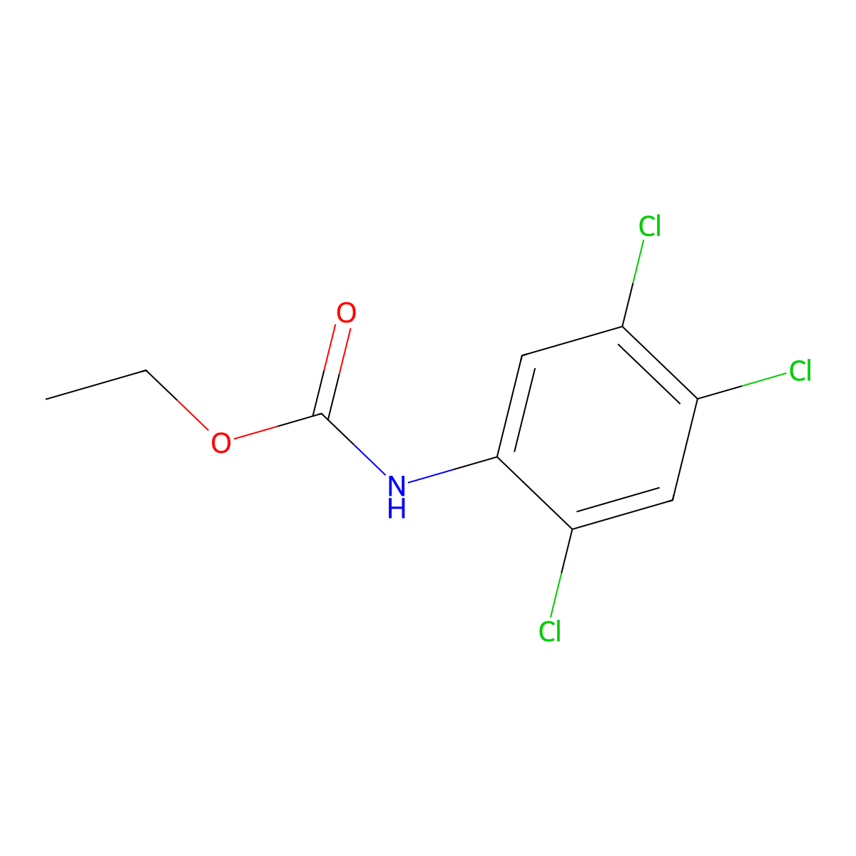 Ethyl N-(2,4,5-trichlorophenyl)carbamate molecular structure, CAS 38916-39-1