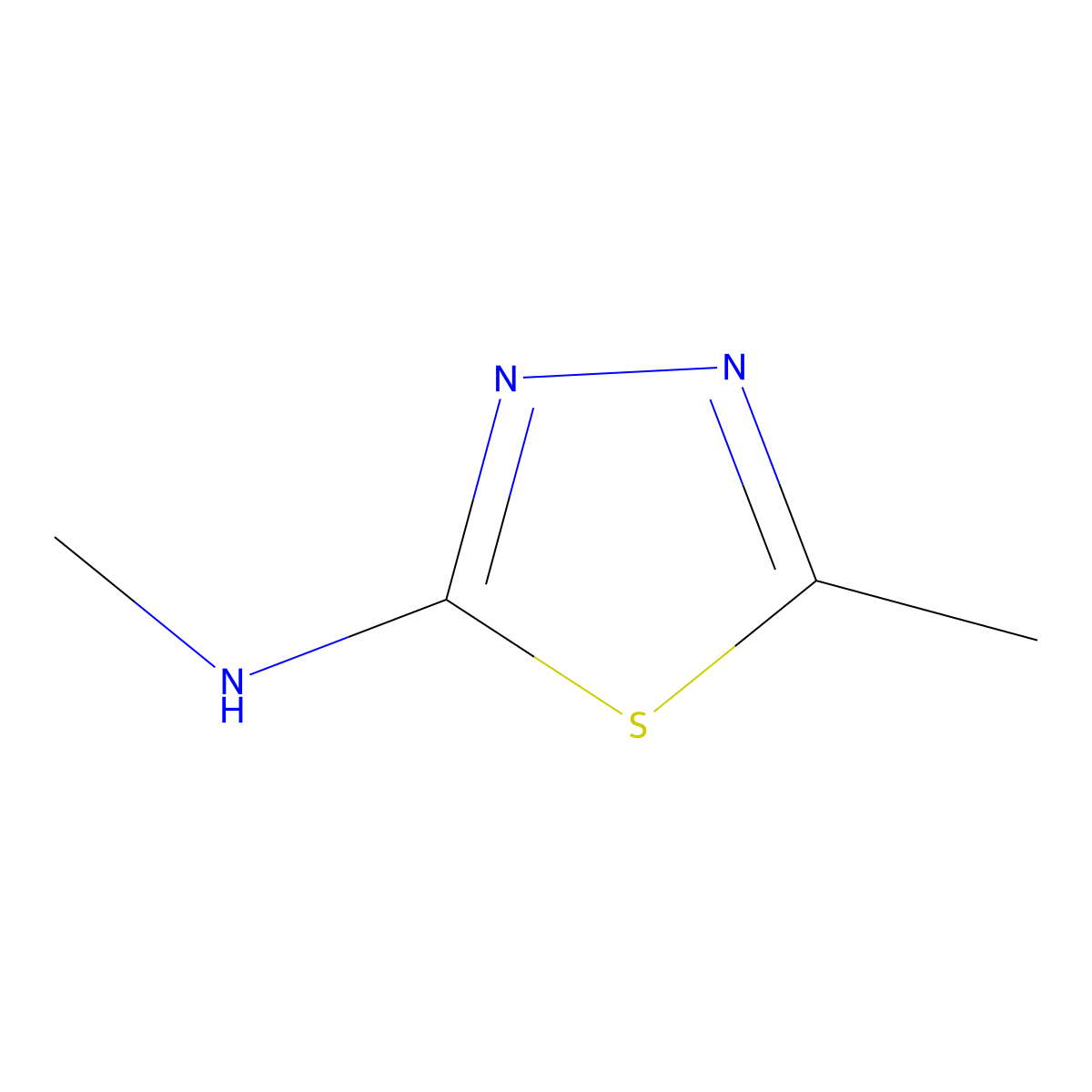 N,5-dimethyl-1,3,4-thiadiazol-2-amine molecular structure, CAS 38917-35-0