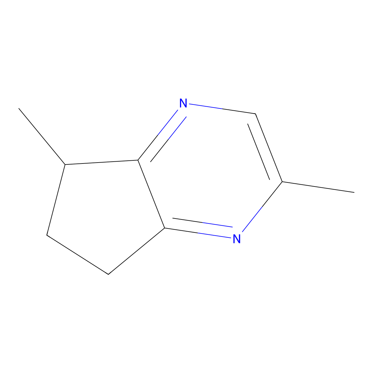 2,5-Dimethyl-6,7-dihydro-5H-cyclopentapyrazine molecular structure, CAS 38917-61-2