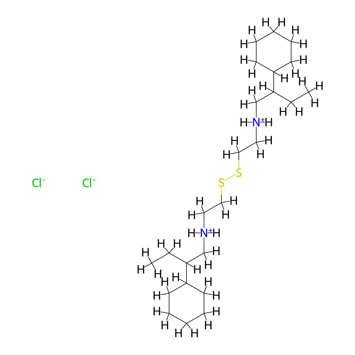 Disulfide, bis(2-((2-cyclohexylbutyl)amino)ethyl)-, dihydrochloride molecular structure, CAS 38920-72-8