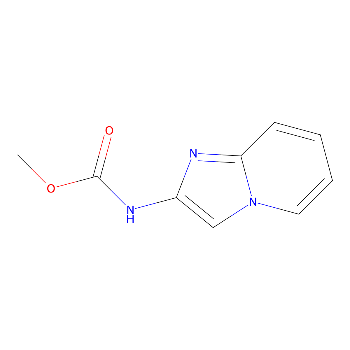 Methyl imidazo[1,2-a]pyridin-2-ylcarbamate molecular structure, CAS 38922-81-5