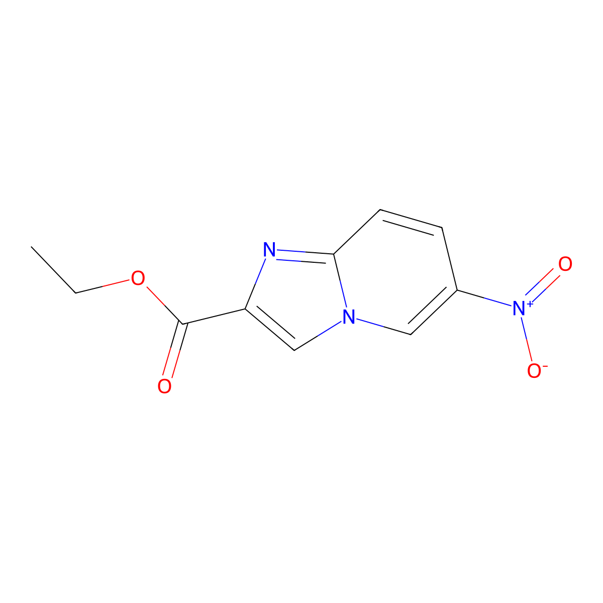 Ethyl 6-nitroimidazo(1,2-a)pyridine-2-carboxylate molecular structure, CAS 38923-08-9