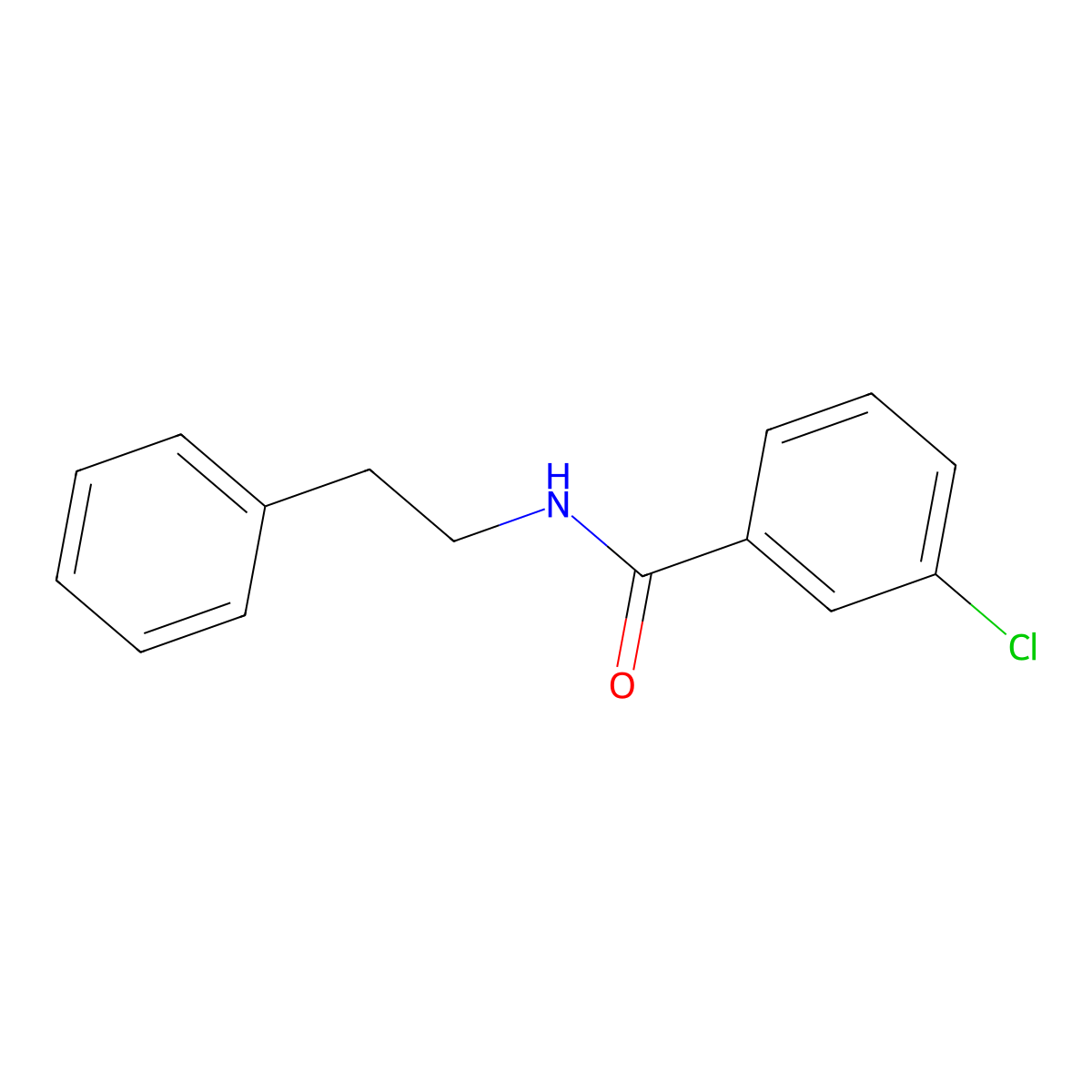 3-chloro-N-(2-phenylethyl)benzamide molecular structure, CAS 38925-71-2