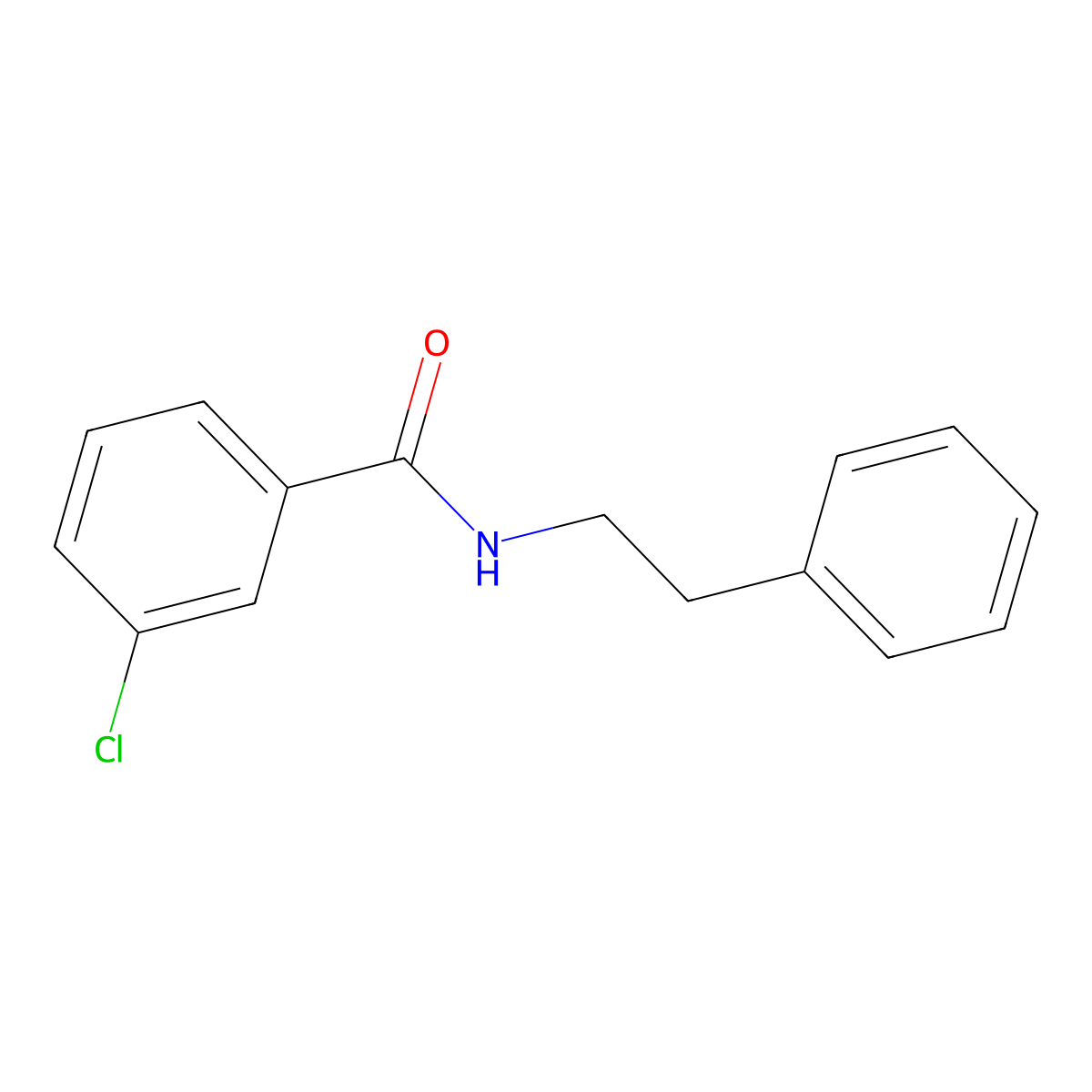 3-chloro-N-(2-phenylethyl)benzamide molecular structure, CAS 38925-71-2