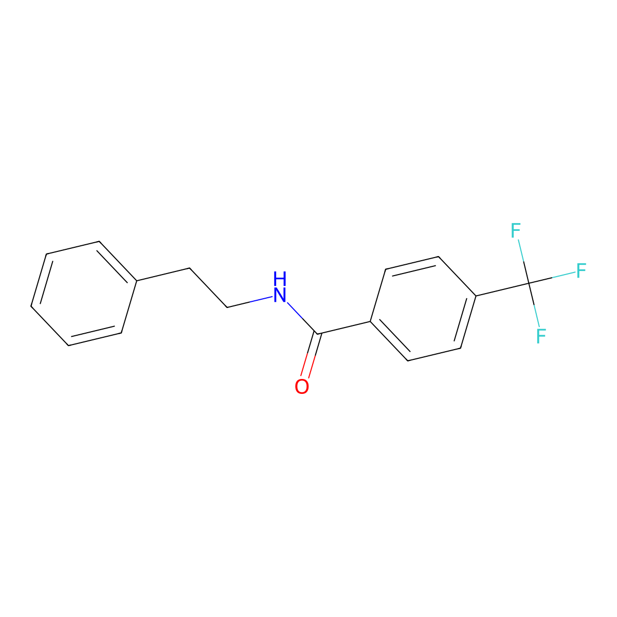 N-(2-phenylethyl)-4-(trifluoromethyl)benzamide molecular structure, CAS 38925-76-7
