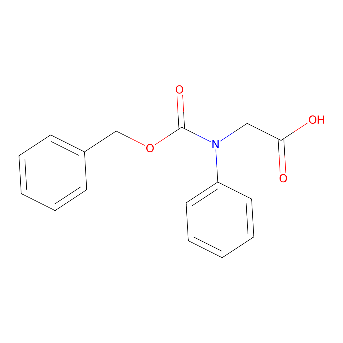 2-{[(Benzyloxy)carbonyl](phenyl)amino}acetic acid molecular structure, CAS 38925-78-9