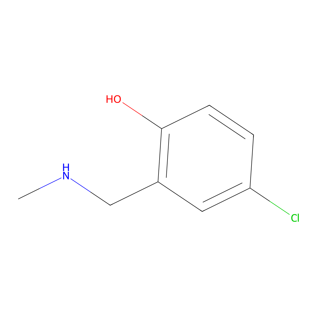 4-Chloro-2-[(methylamino)methyl]phenol molecular structure, CAS 38926-77-1