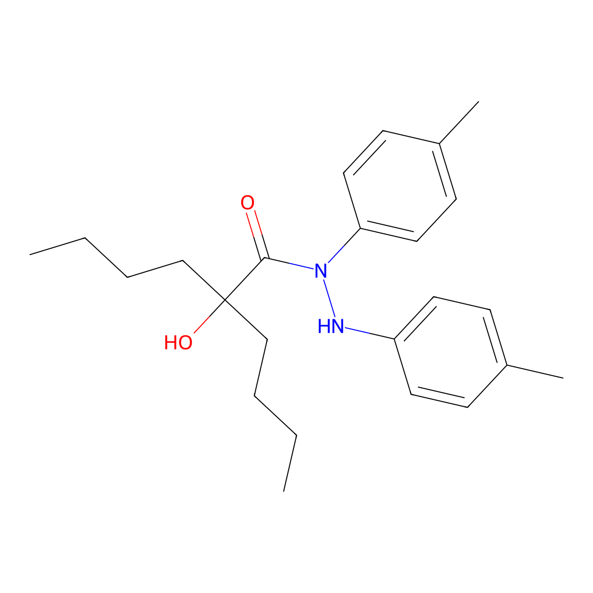 2-Butyl-2-hydroxyhexanoic acid 1,2-bis(4-methylphenyl)hydrazide molecular structure, CAS 3893-25-2