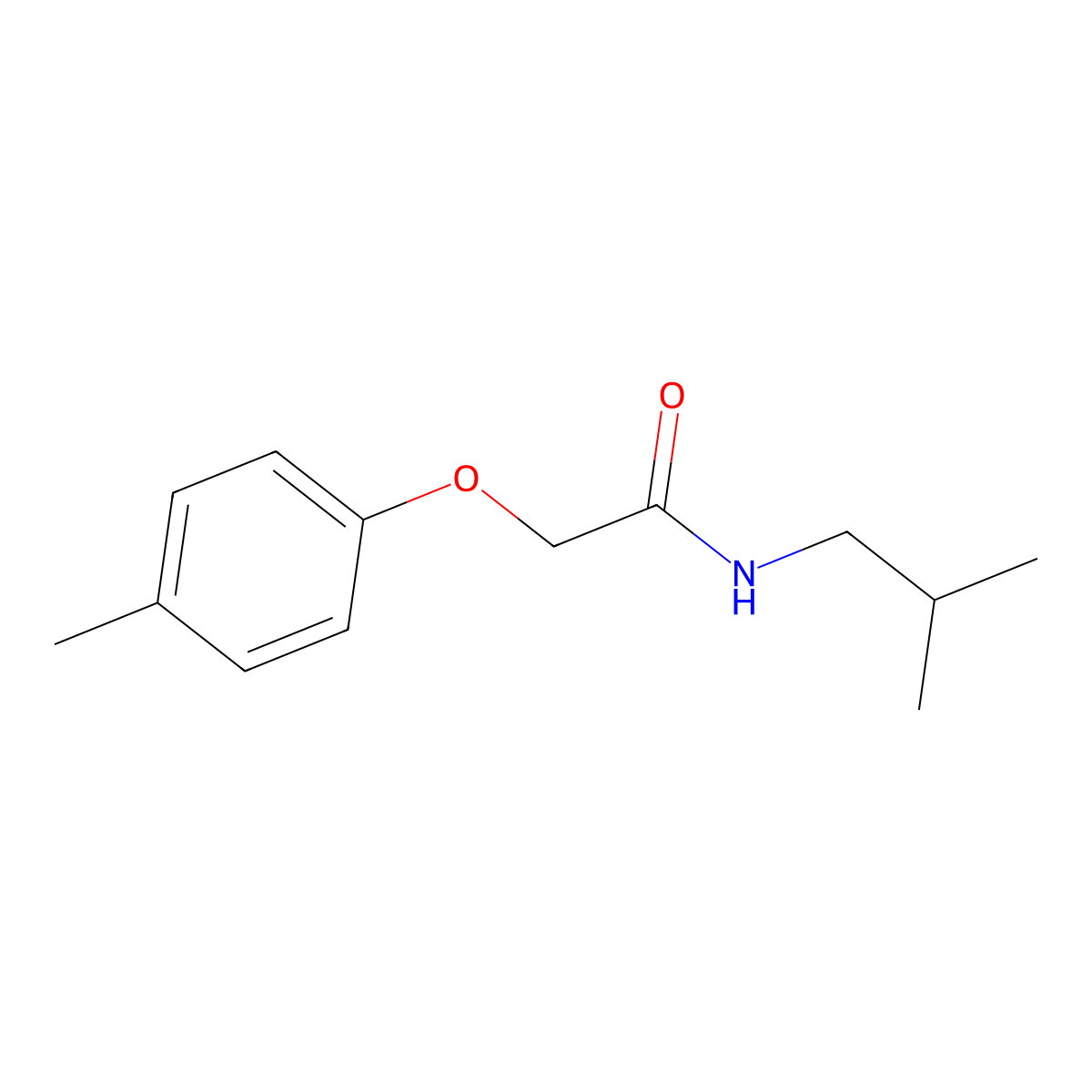 2-(4-methylphenoxy)-N-(2-methylpropyl)acetamide molecular structure, CAS 3893-86-5