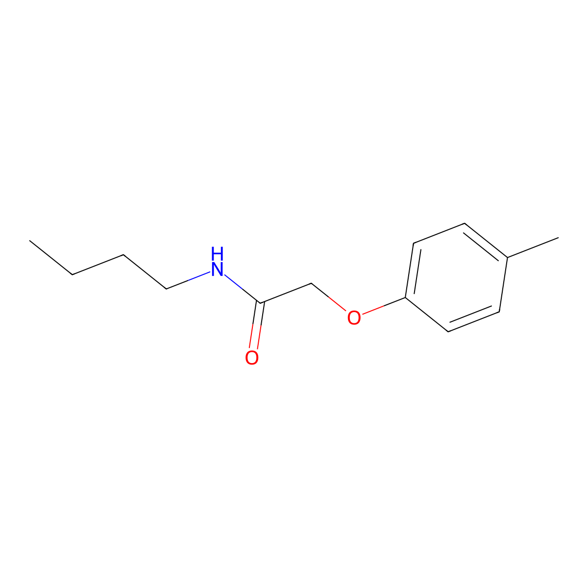 N-butyl-2-(4-methylphenoxy)acetamide molecular structure, CAS 3893-87-6