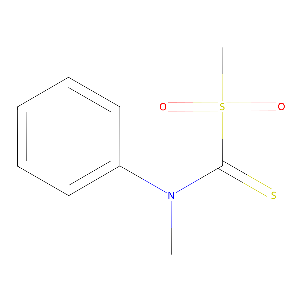 N-methyl-1-methylsulfonyl-N-phenylmethanethioamide molecular structure, CAS 38930-57-3