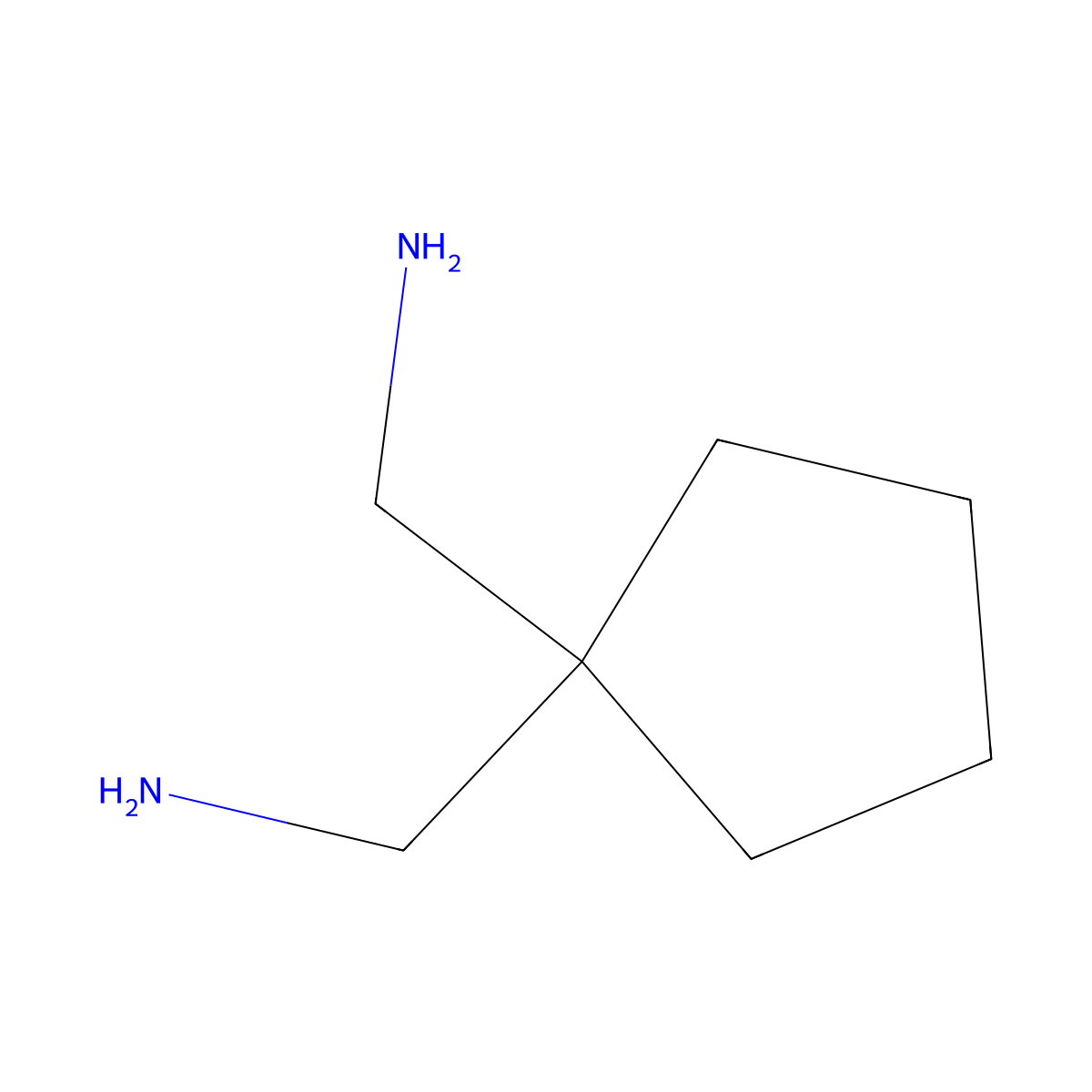 1,1-Cyclopentanedimethanamine molecular structure, CAS 38932-72-8