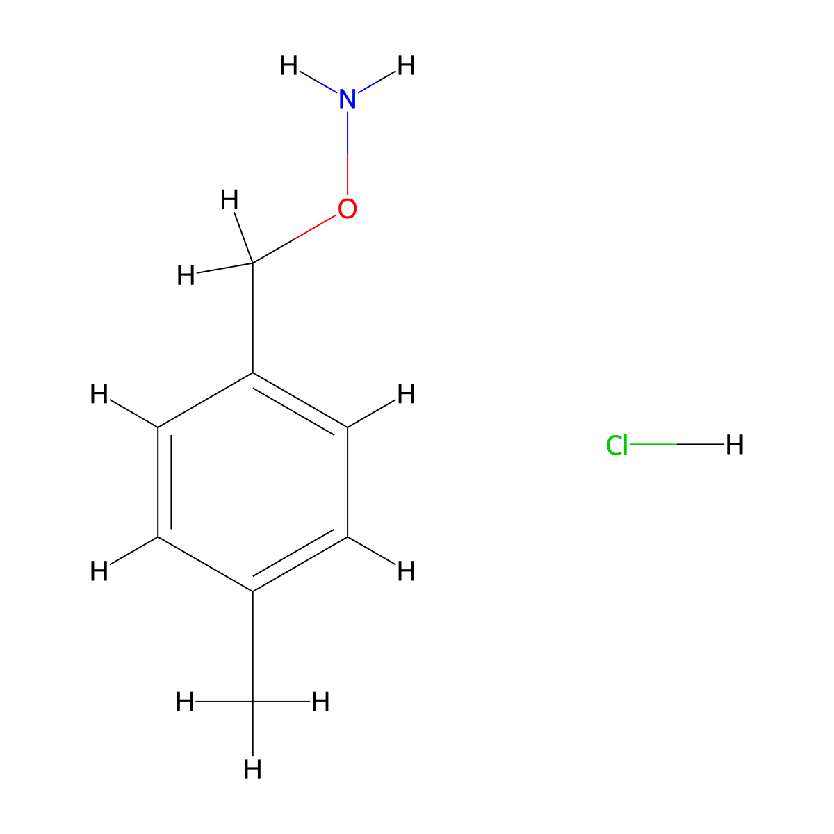 Hydroxylamine, O-((4-methylphenyl)methyl)-, hydrochloride (1:1) molecular structure, CAS 38936-62-8
