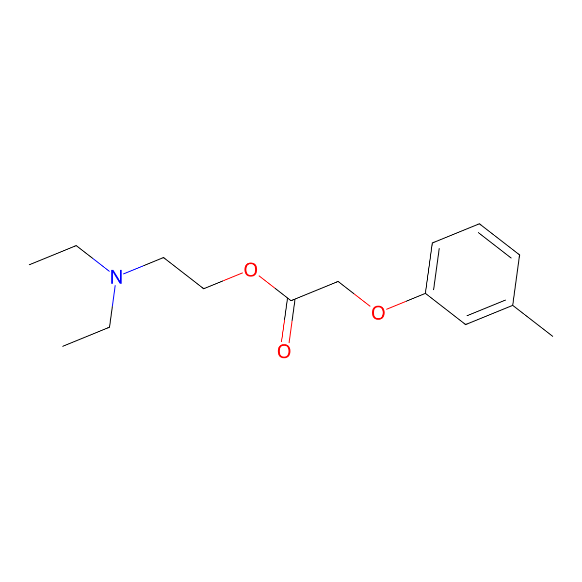 2-(Diethylamino)ethyl (3-methylphenoxy)acetate molecular structure, CAS 3894-00-6