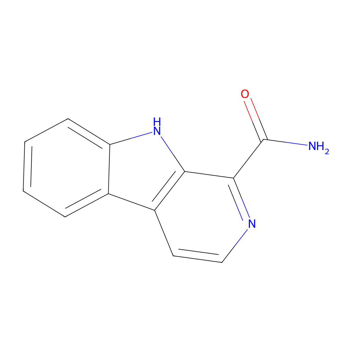 9H-Pyrido[3,4-b]indole-1-carboxamide molecular structure, CAS 38940-60-2