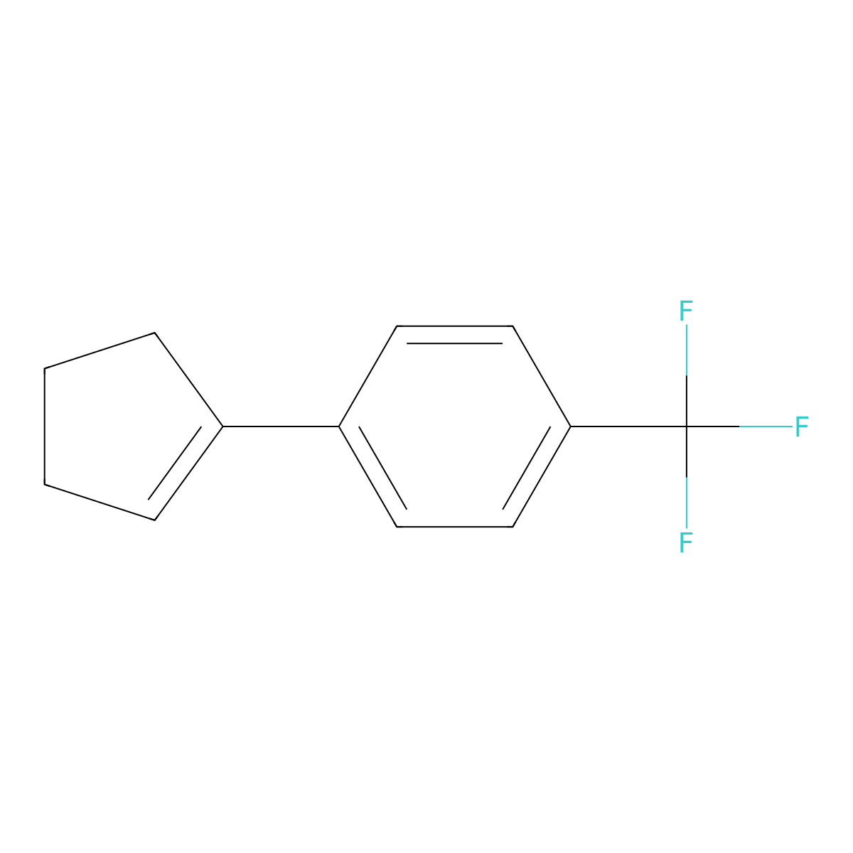 1-(1-Cyclopenten-1-yl)-4-(trifluoromethyl)benzene molecular structure, CAS 38941-62-7