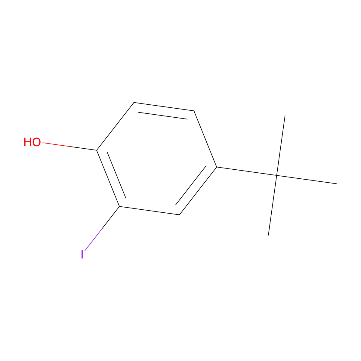 4-Tert-butyl-2-iodophenol molecular structure, CAS 38941-98-9