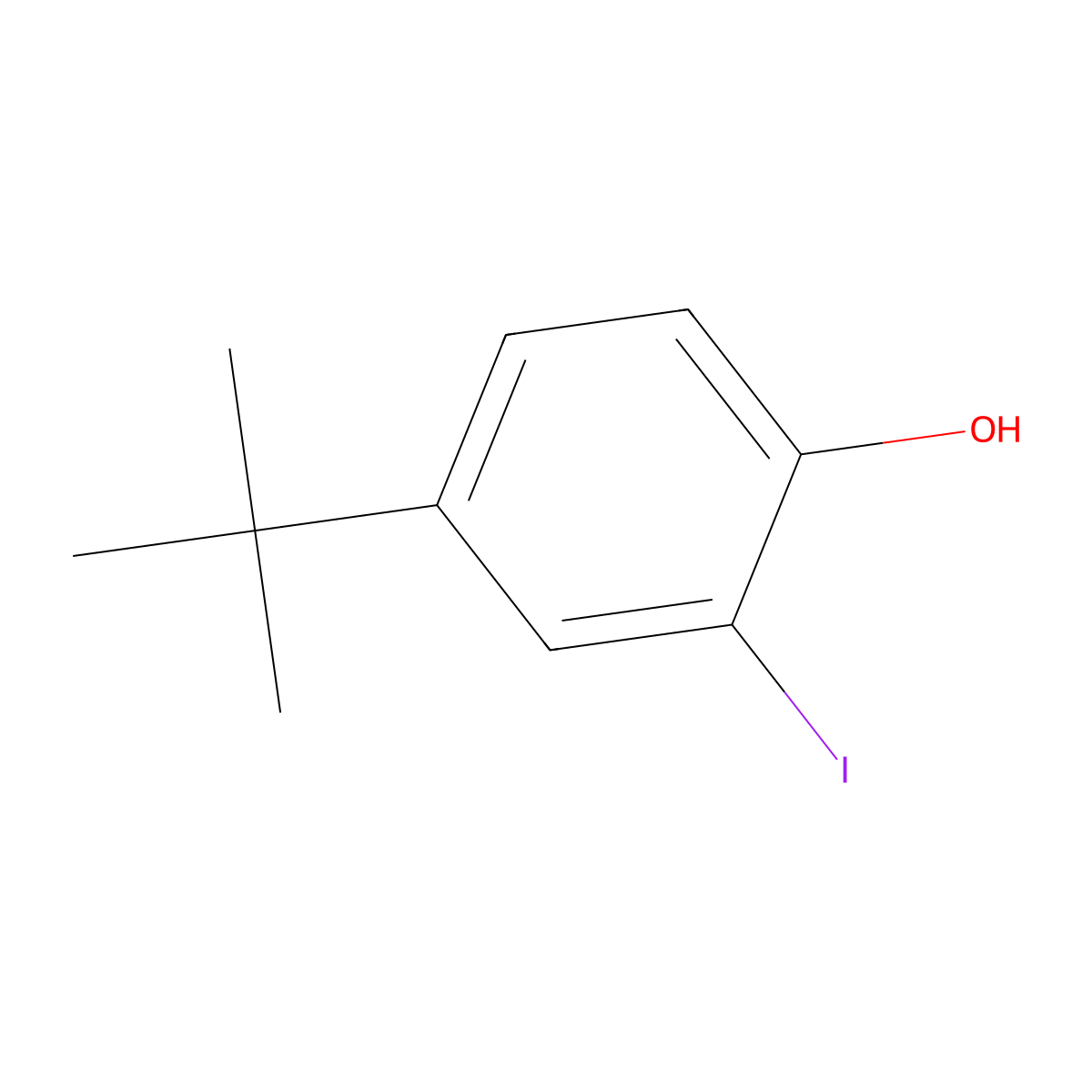 4-Tert-butyl-2-iodophenol molecular structure, CAS 38941-98-9