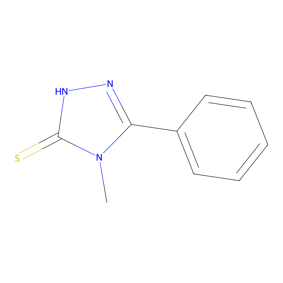 4-methyl-5-phenyl-4H-1,2,4-triazole-3-thiol molecular structure, CAS 38942-51-7