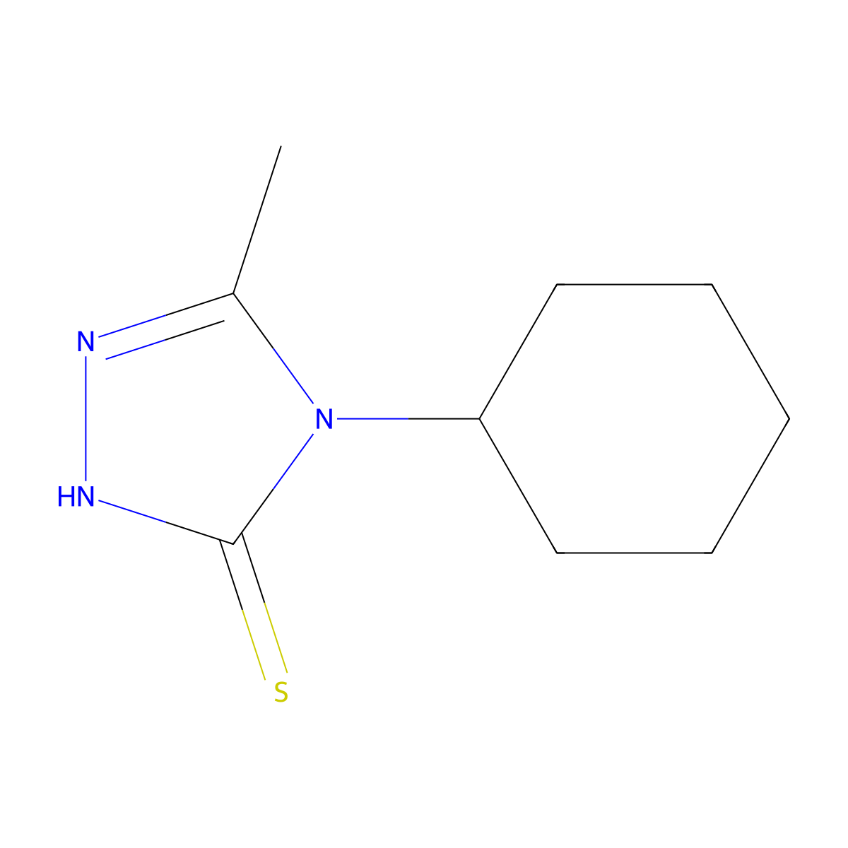 4-cyclohexyl-5-methyl-4H-1,2,4-triazole-3-thiol molecular structure, CAS 38942-56-2